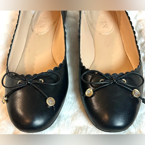 Ralph Lauren Glennie Black Leather slip on ballet flat women’s size 6.5 - Picture 3 of 11